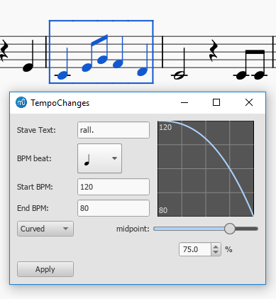 Tempochanges Musescore